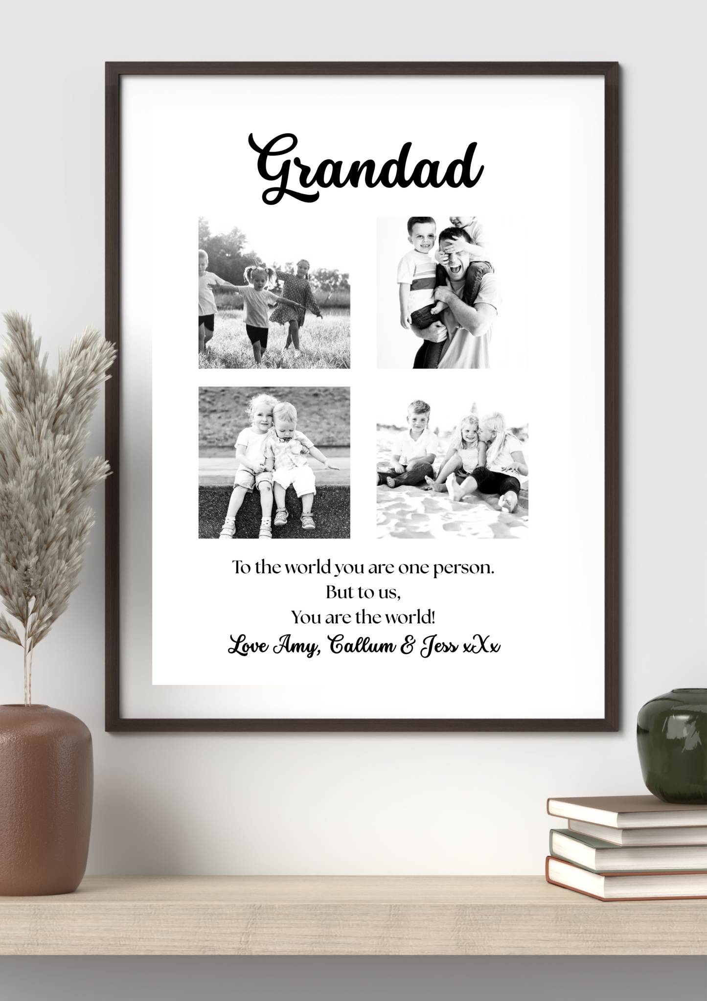 Personalised Fathers Day Print-Four Photos - Picture Perfect Scrabble