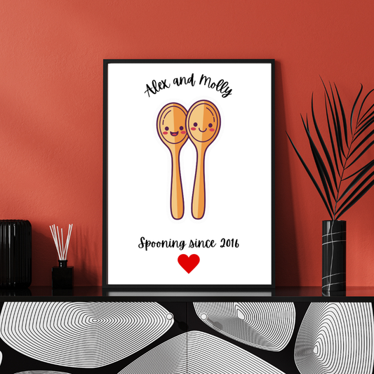 Spooning Couple Framed Print