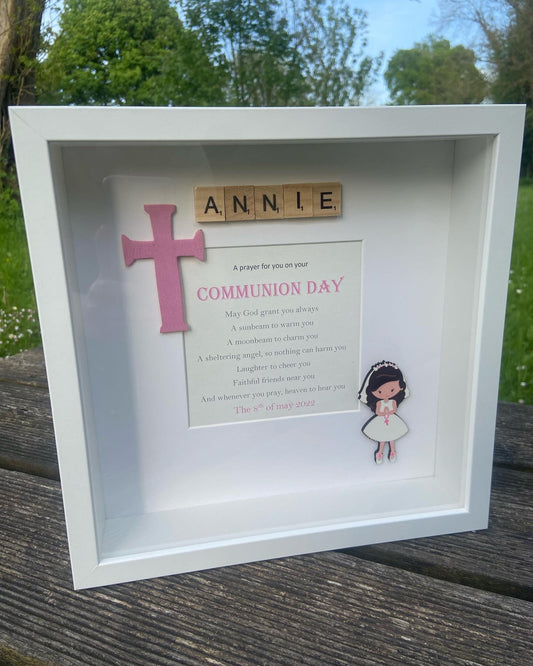 Communion frame-Prayer & wooden girl/boy