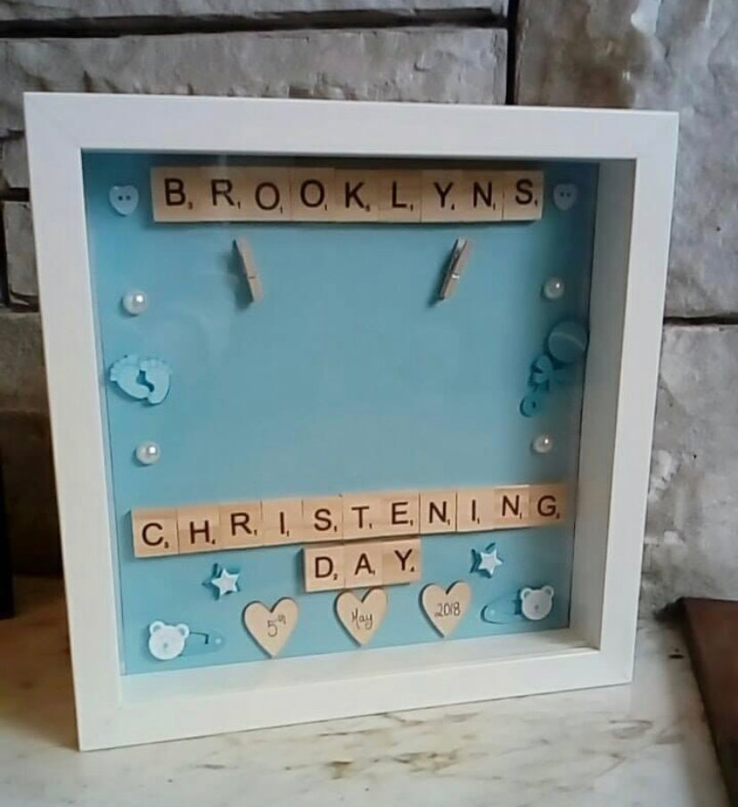 Christening frame hot sale ideas